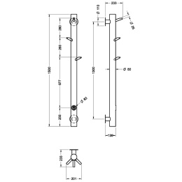 Фото Электрический полотенцесушитель Boheme Uno (724-NB) никель брашированный