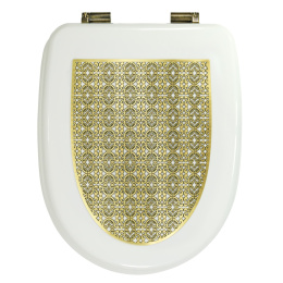 Фото Migliore Gianeta 27919 Крышка/сиденье унитазa, белый с метал. декором "решетка"/бронза