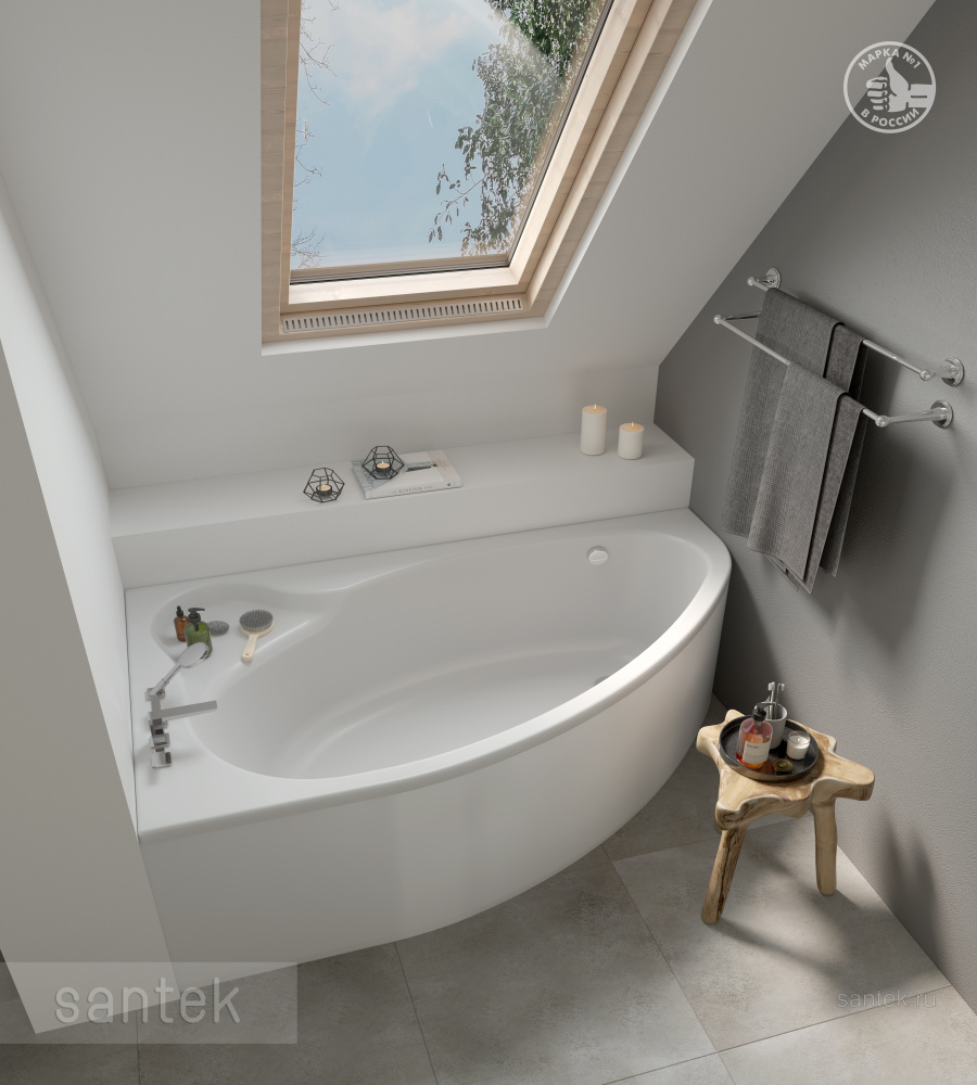 Фото Акриловая ванна 170x110 Santek (1.WH11.1.995), асимметричная