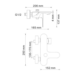 Смеситель WasserKRAFT Dinkel 5801 для ванны