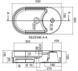 Раковина накладная Scarabeo SEVENTY 8094
