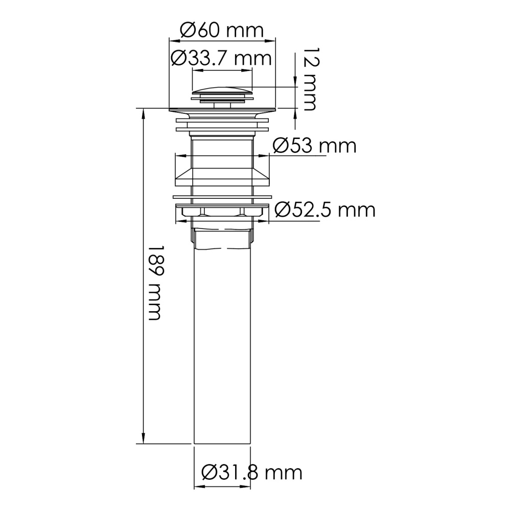 Донный клапан WasserKRAFT (A249) хром