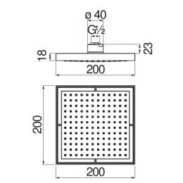 Nobili Rubinetterie AD139/17CR Верхний душ 200х200 мм, хром серый