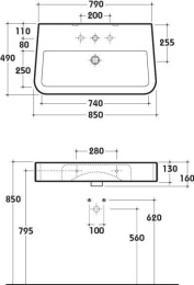 Фото Раковина подвесная Globo Stone (SS014.BI) белый