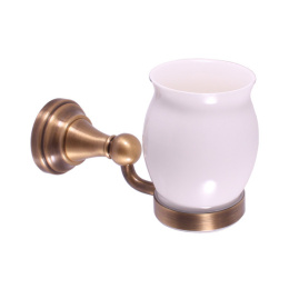 Фото Rav Slezak MKA0201SM Стакан одинарный фаянсовый с настенным держателем, ЦВЕТ БРОНЗА
