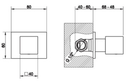 Фото Запорный вентиль Gessi Rettangolo (20166#031) хром