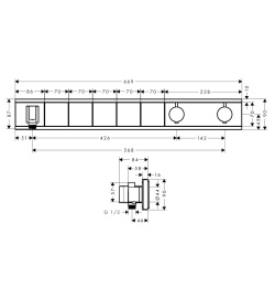Фото Смеситель для душа Hansgrohe RainSelect (15358600) черный/хром