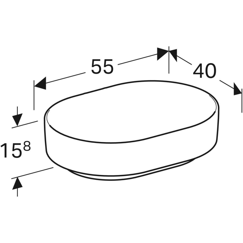 Фото Geberit Variform 500.774.01.2 Раковина, встраиваемая сверху, накладная