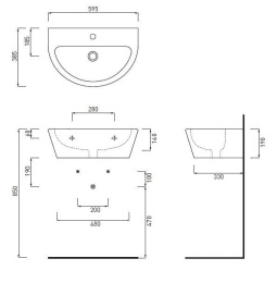 Фото Cielo Easy EASLA60 Раковина подвесная/накладная/на пьедестал (белый)