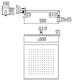 NOBILI AD138/54CR_AD139/111CR Верхний душ с кронштейном (хром)