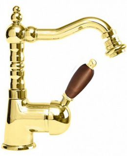 Смеситель Cezares ELITE-BSM2-03-Nc для биде, золото, ручка орех