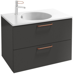 Тумба под раковину Jacob Delafon Odeon Rive Gauche 70 см, EB2521-RX-S17, цвет серый антрацит сатин, 