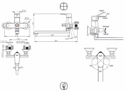 Смеситель для ванны Bravat Alfa (F6120178BC-01L)