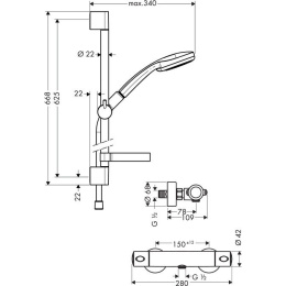 Душевой набор Hansgrohe Croma 100 (27086000) хром