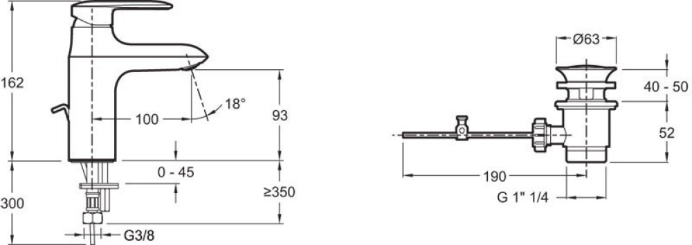 Фото Донный клапан Jacob Delafon Kumin (E99444-CP) хром