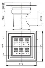 Фото Душевой трап AlcaPlast (APV12) серый