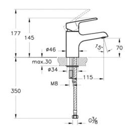 Смеситель для раковины Vitra Axe S (A41069EXP) хром