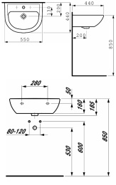 Фото Раковина Laufen Pro 8.1095.1.000.104.1, 55*44см