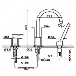 Teka Kobe 3515212 Смеситель для ванны