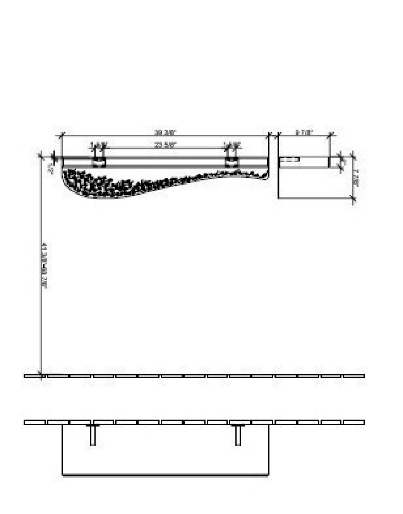 Полка A65600BK VILLEROY&BOCH AMADEA, 1000 x 50 200 x 250 mm