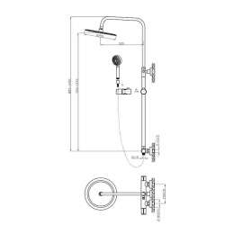 Душевая стойка BelBagno Uno (UNO-DOCM-ORO) золото