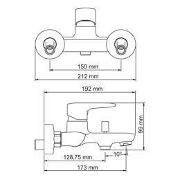 Фото WasserKRAFT Vils 5601 Смеситель для ванны с коротким изливом