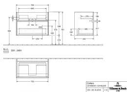 Villeroy Boch Collaro C010L0FQ Тумба под раковину 754х444 мм (Oak Graphite)