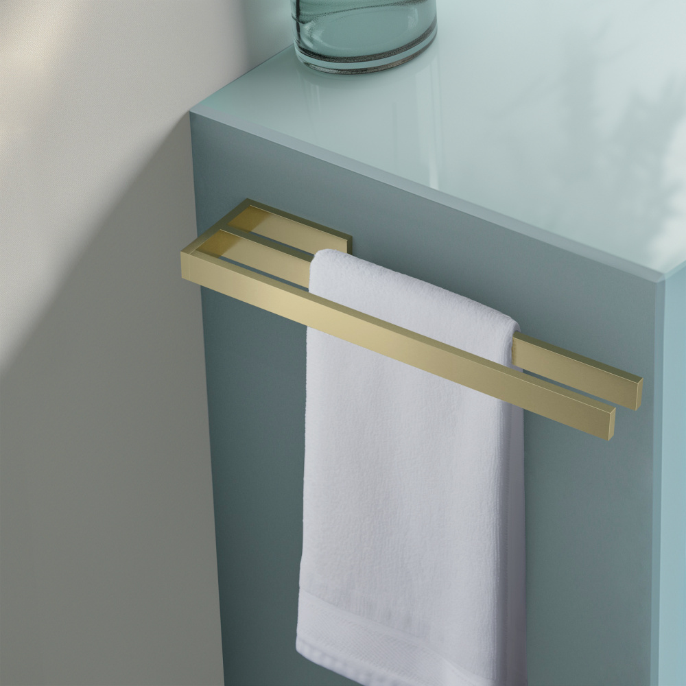 Фото Полотенцедержатель двойной Timo Petruma 15252/17 золото матовое