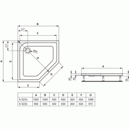 Ideal Standard Washpoint K523301 Душевой поддон