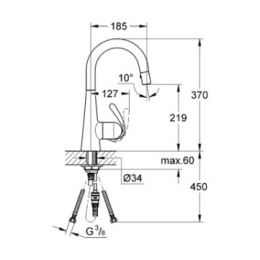 Grohe Zedra 32296000 Смеситель для кухни, выдвижной излив