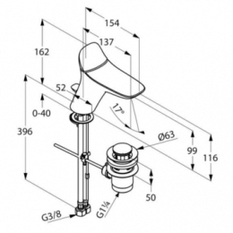 Фото Смеситель для раковины Kludi Ambienta (530230575) хром