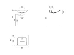 Фото Раковина GSI COMMUNITY 7634111 подвесная 60x55, белая