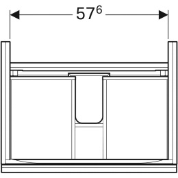 Тумба под раковину Geberit Acanto 500.610.JL.2, 64 см, с сифоном, цвет песочно-серый