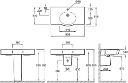 Фото Раковина Jacob Delafon Ove E1703-00, 90,5 х 47 см