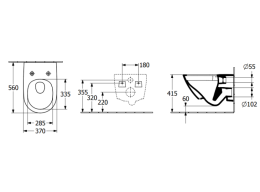 Фото Унитаз Villeroy&Boch Subway 3.0 (4670TS01) безободковый, сиденье в комплект
