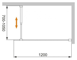 Душевой уголок Душевое ограждение Cezares Liberta-L-1-120-C-Cr 120 x 195 см, стекло прозрачное, профиль хром