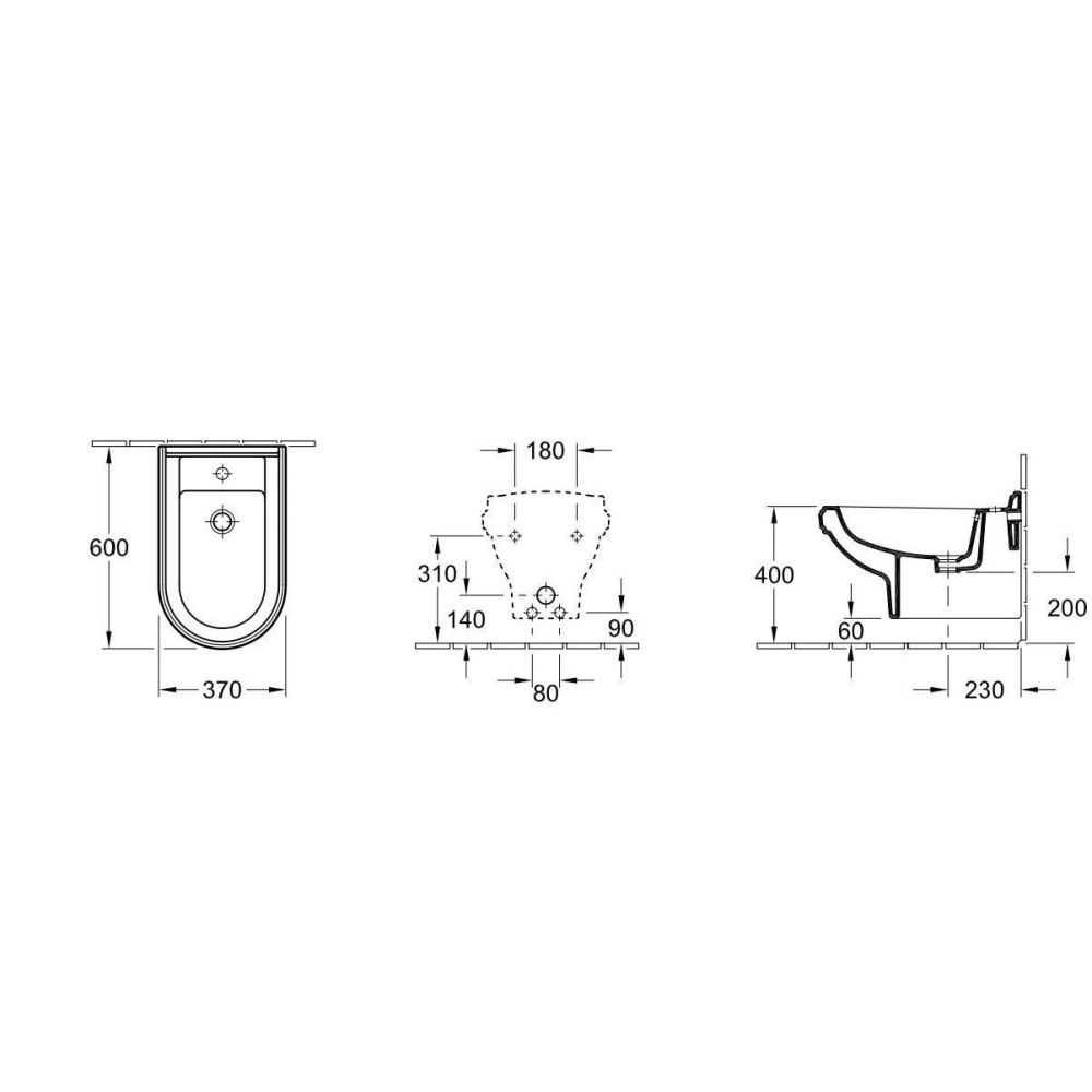 Биде подвесное 7441B0R2 VILLEROY&BOCH HOMMAGE