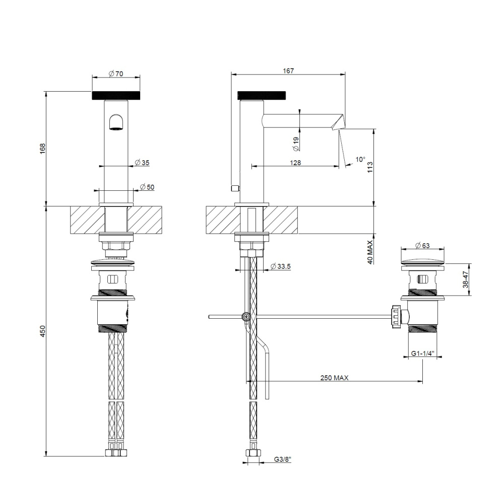 Смеситель для раковины Gessi Anello (63301#187)