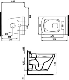 Унитаз подвесной Bien Neptun NPKA052N1VE0W3000 с функцией биде и встроенным смесителем