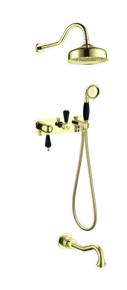 Фото Смеситель для ванны Boheme Tradizionale Nero (258) золото