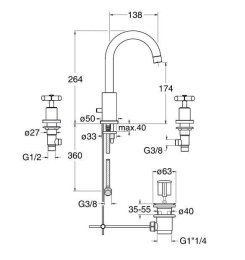 Cristina Exclusive EV20551 Смеситель для раковины
