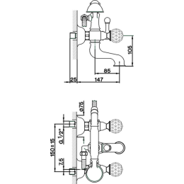 Смеситель для ванны Cisal Arcana Regency RG00010221, хром