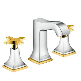 Смеситель для раковины на 3 отверстия 31306090 Hansgrohe Metropol Classic (хром, золото)