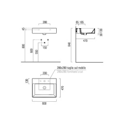 Раковина GSI Kube X 9431111 с 1 отв., цвет белый