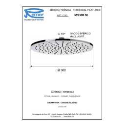 Remer 359MM30BOx Душевая головка с шарнирным соединением, 30 см