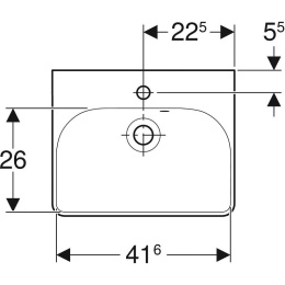 Geberit Smyle Square 500.222.01.1 Раковина, подвесная