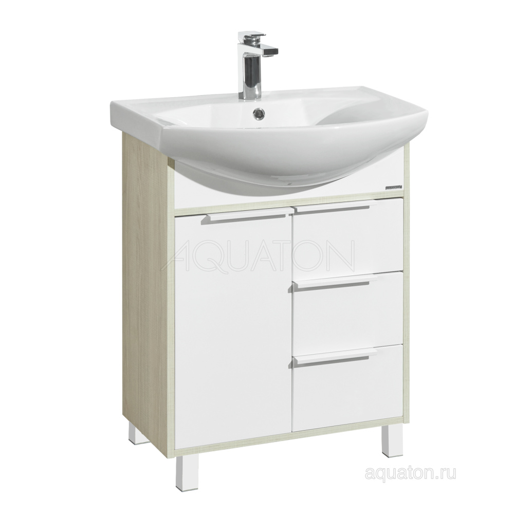 Тумба под раковину Aquaton Рико 65 белый, ясень фабрик 1A213301RIB90