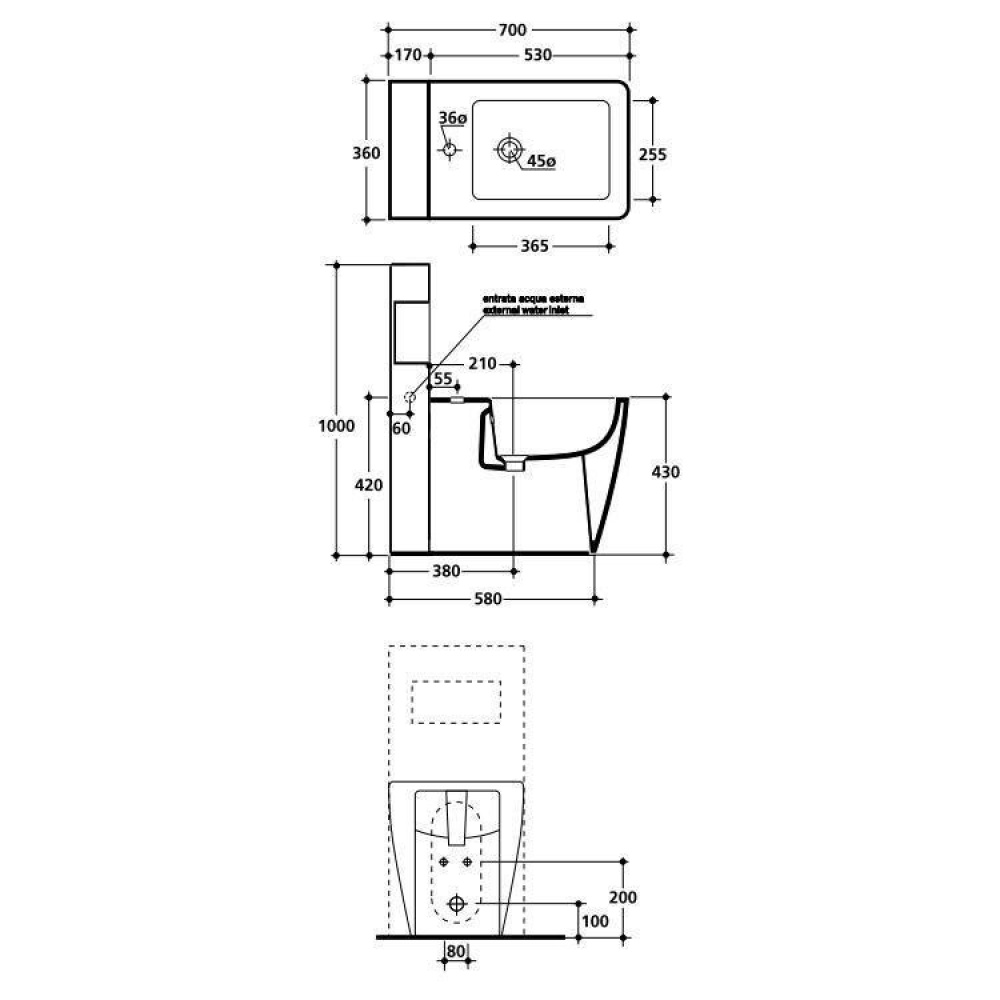 Фото Kerasan Ego 322001*1 Биде напольное приставное