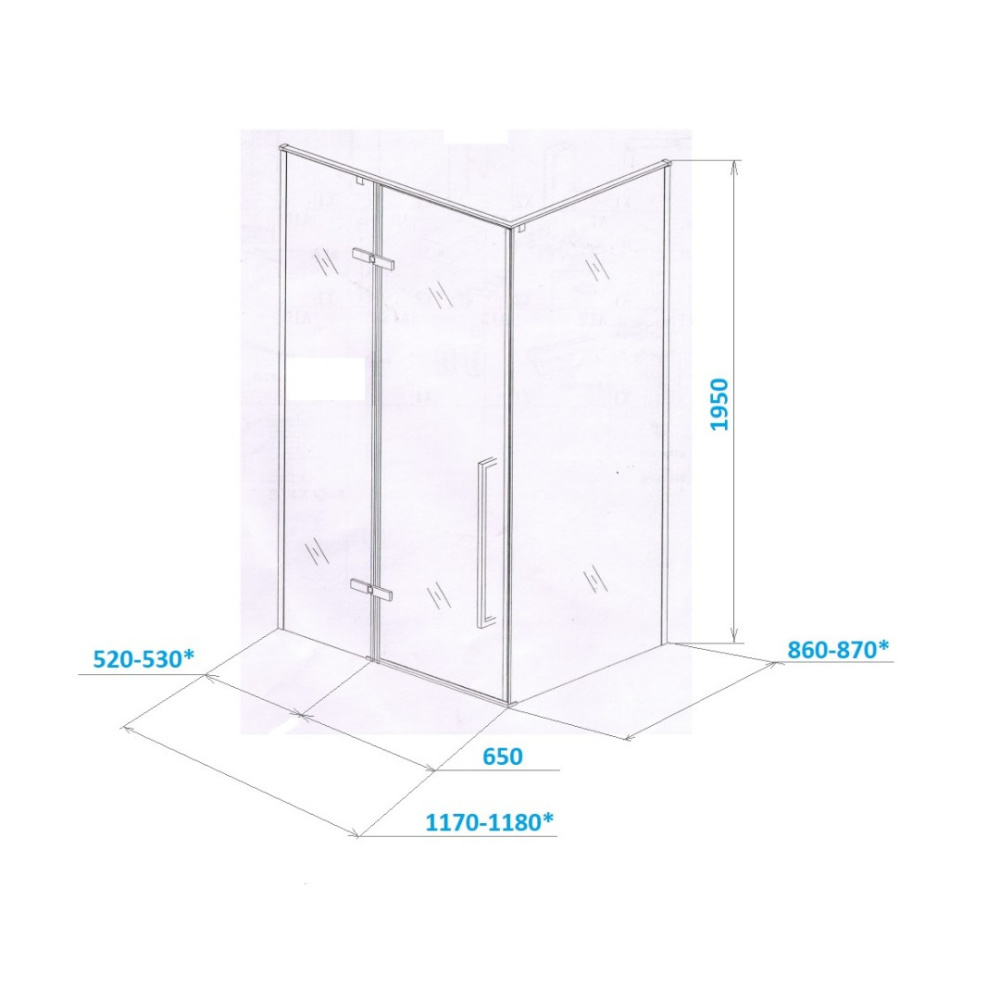 Ограждение душевое Cerutti SPA C1A без поддона (120x90x195)