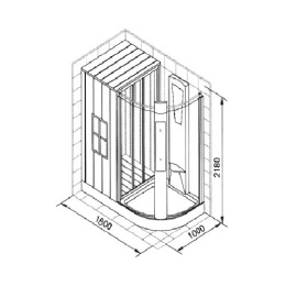 Финская сауна с душевой кабиной APPOLLO AG-0101 L/R